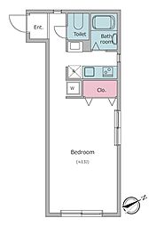 東急田園都市線 駒沢大学駅 徒歩6分の賃貸マンション 3階ワンルームの間取り