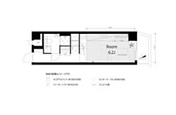 ライオンズガーデン池田山 2階ワンルームの間取り