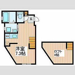 東京メトロ丸ノ内線 方南町駅 徒歩9分の賃貸アパート 1階ワンルームの間取り