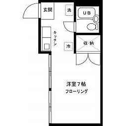 JR中央線 阿佐ケ谷駅 徒歩14分の賃貸アパート 1階ワンルームの間取り
