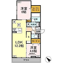 京成金町線 京成金町駅 徒歩14分の賃貸アパート 1階2LDKの間取り