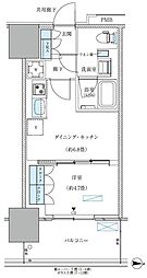 都営新宿線 西大島駅 徒歩4分の賃貸マンション 6階1DKの間取り
