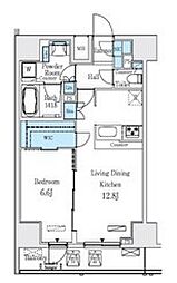 JR山手線 神田駅 徒歩5分の賃貸マンション 6階1LDKの間取り