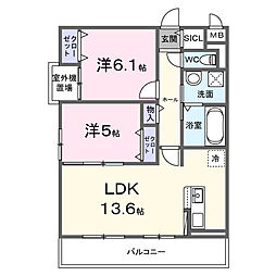 間取図画像 2LDK