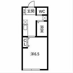 東武野田線 野田市駅 徒歩16分の賃貸アパート 1階1Kの間取り
