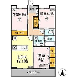 間取図画像 3LDK