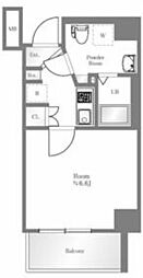 ヴァローレスパジオ清澄白河 1Kの間取図画像