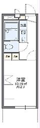 レオパレスルミエール02 1Kの間取図画像