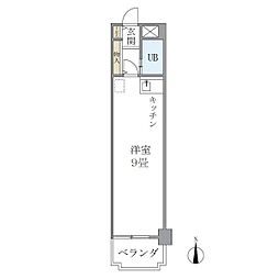 シルクロード・ビル ワンルームの間取図画像