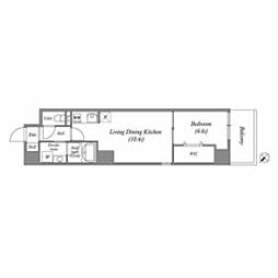 ブロード江坂広芝町レジデンス 1LDKの間取図画像