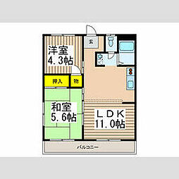 メゾン立川 2LDKの間取図画像