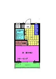メゾン・バン・ベール 1Kの間取図画像