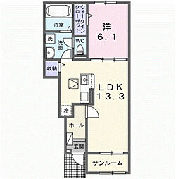 けやきレジデンスα 1LDKの間取図画像