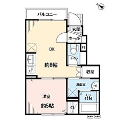 BLUE MOON VILLA 1DKの間取図画像