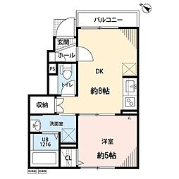 BLUE MOON VILLA 1DKの間取図画像