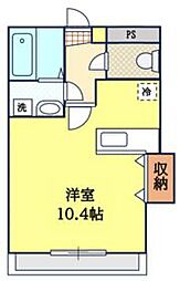 ミラクオーレ ワンルームの間取図画像