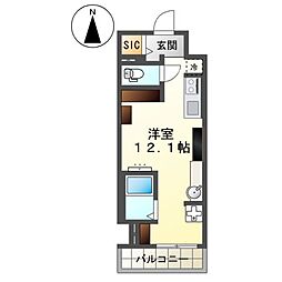 宇都宮市東宿郷5丁目マンション ワンルームの間取図画像