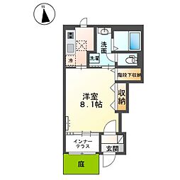 岩倉市神野町又市新築APIII期 1Kの間取図画像