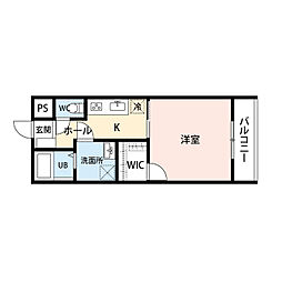 Persimmon 1Kの間取図画像