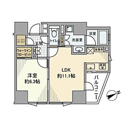 ディアクオーレ白金高輪 1LDKの間取図画像