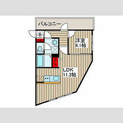 練馬区上石神井3丁目マンション 1LDKの間取図画像