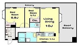 パレータカラ 2LDKの間取図画像