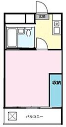 マンションティファニー2 1Kの間取図画像