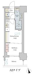 Brilliaist町屋 1DKの間取図画像