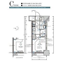 ディアレイシャス名古屋大須通 1Kの間取図画像