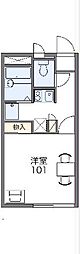 レオパレス大平B 1Kの間取図画像