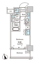 パークアクシス大塚ステーションゲートタワー ワンルームの間取図画像