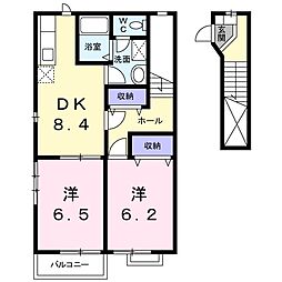 エスペランサB 2DKの間取図画像