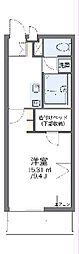 レオパレスライジングサン 1Kの間取図画像