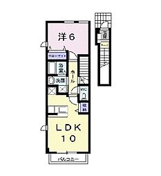 サニーM 1LDKの間取図画像