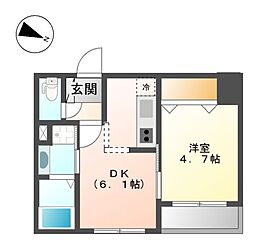 ウェルシーレジデンス鵜の木 1DKの間取図画像
