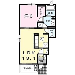 JR常磐線 荒川沖駅 バス13分 荒川沖入口下車 徒歩11分の賃貸アパート 1階1LDKの間取り