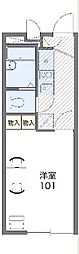 レオパレスメイプル2 1Kの間取図画像