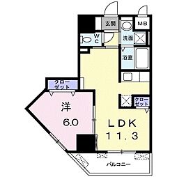サンガーデン 1LDKの間取図画像