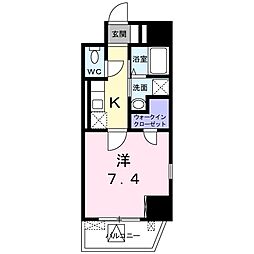 サンガーデン 1Kの間取図画像