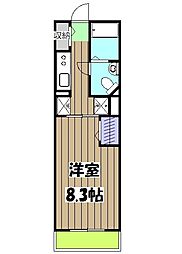 グラン　アルカンシェル 3階1Kの間取り