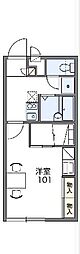 レオパレスボヌール 1Kの間取図画像