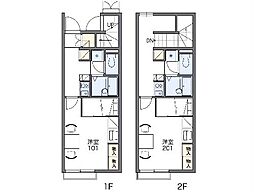レオパレスNAMINOUE2 1Kの間取図画像