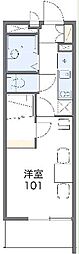 レオパレスフルールアカネ 1Kの間取図画像