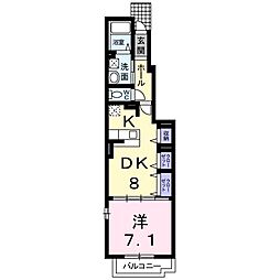 リベーラＡ 1階1DKの間取り