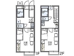 JR東海道本線 豊橋駅 バス9分 元下地下車 徒歩3分の賃貸アパート 2階1Kの間取り