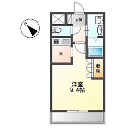 東武伊勢崎線 太田駅 徒歩21分の賃貸アパート 1階1Kの間取り
