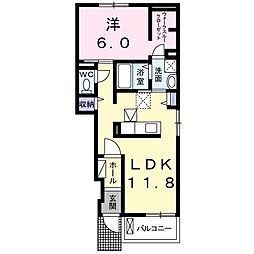 ソルヴェーグ　ほの 1階1LDKの間取り