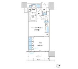 パークシティ柏の葉キャンパスザ・ゲートタワーイースト 1DKの間取図画像