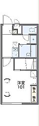 レオパレスエクレール 1Kの間取図画像