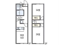 レオパレスK's4 2DKの間取図画像